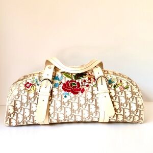 Christian Dior Embroidered Floral Trotter Bag